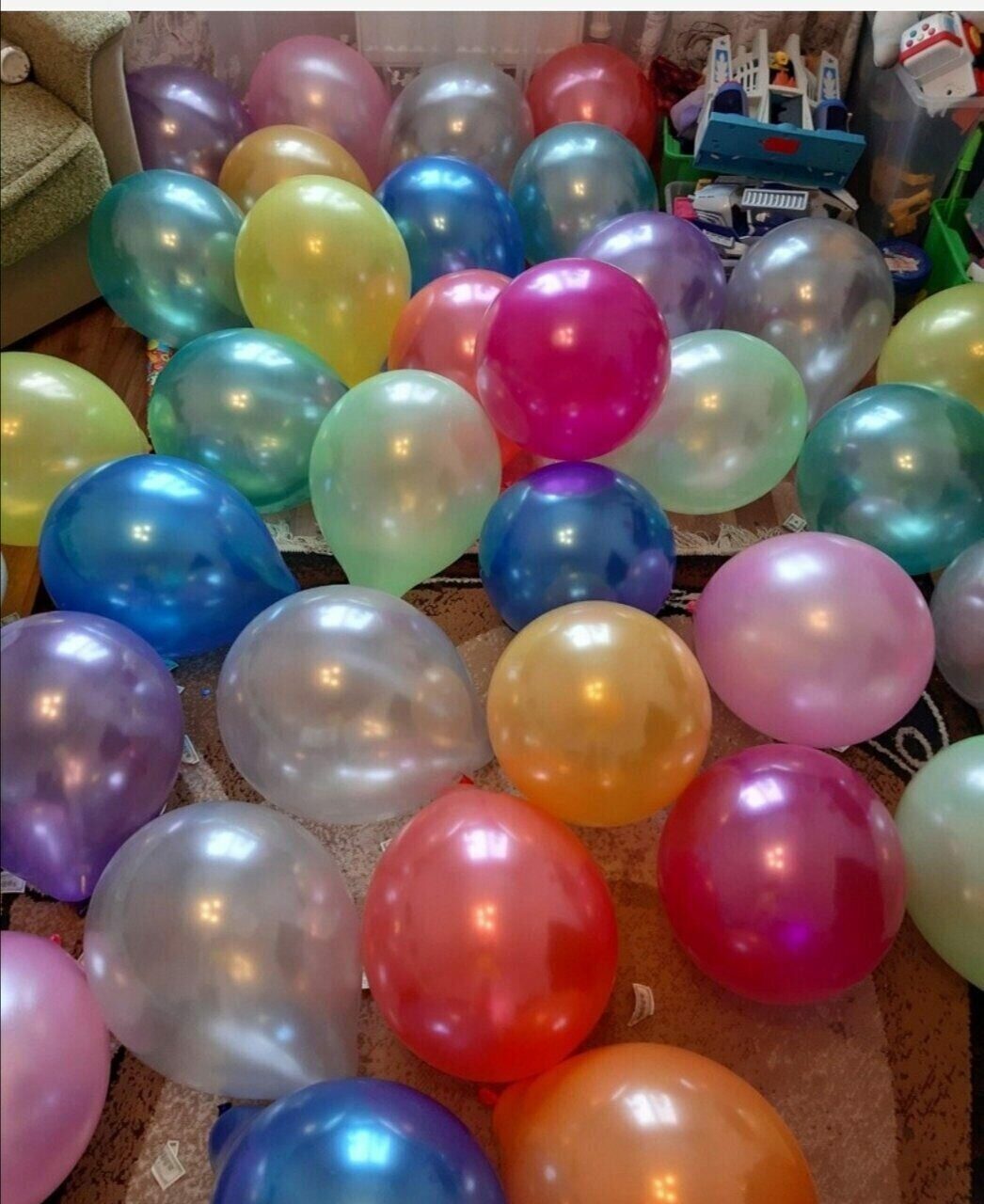 Гелиевые шары, 50 шт, разноцветные